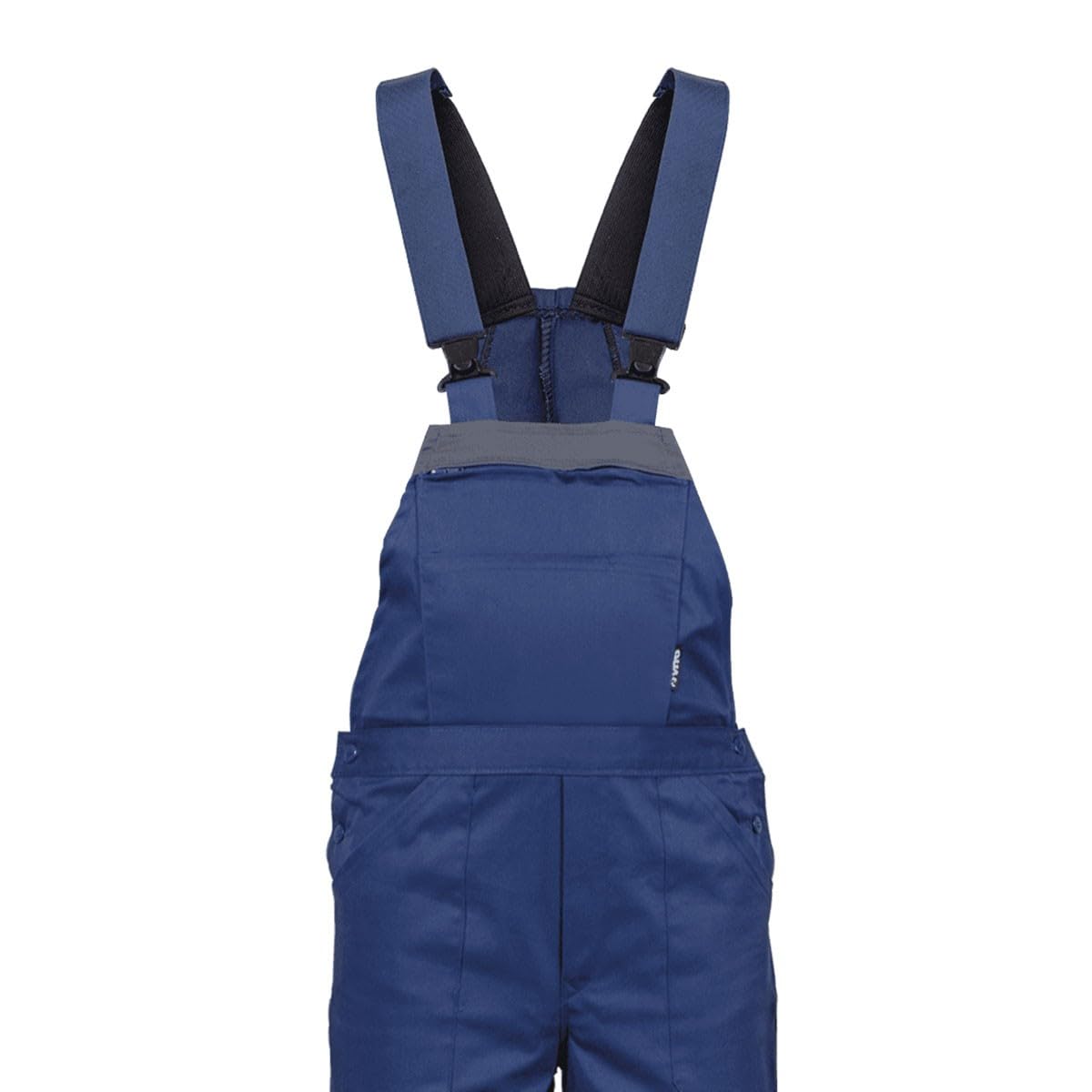 SALOPETTE BLEU MARINE/GRIS 65/35 POLY/COTON 44