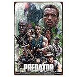 BLLTZ Movie Theme Poster Predator Vintage Metal Tin Sign Retro Movie Tin Sign Wall Art Sign for Home Wall Decor 8x12 in