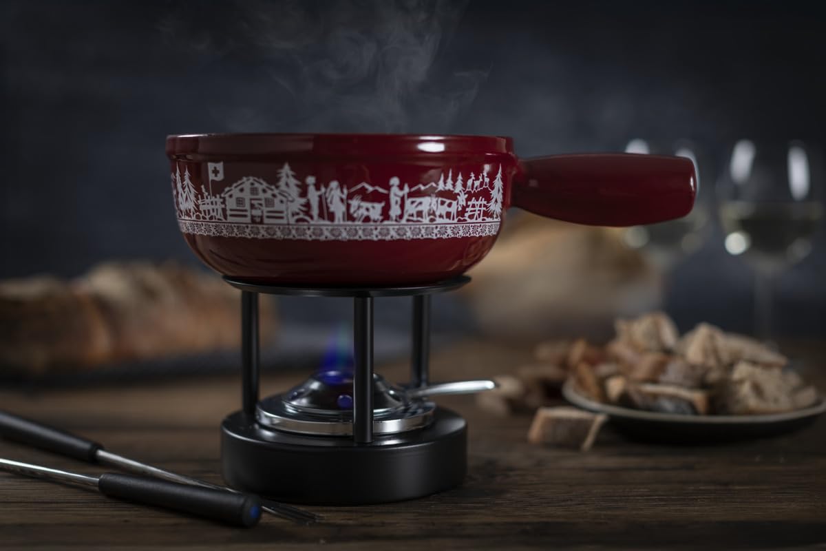Kuhn Rikon Alpweide Mini Käsefondue Set Gusseisen Ø 17 cm