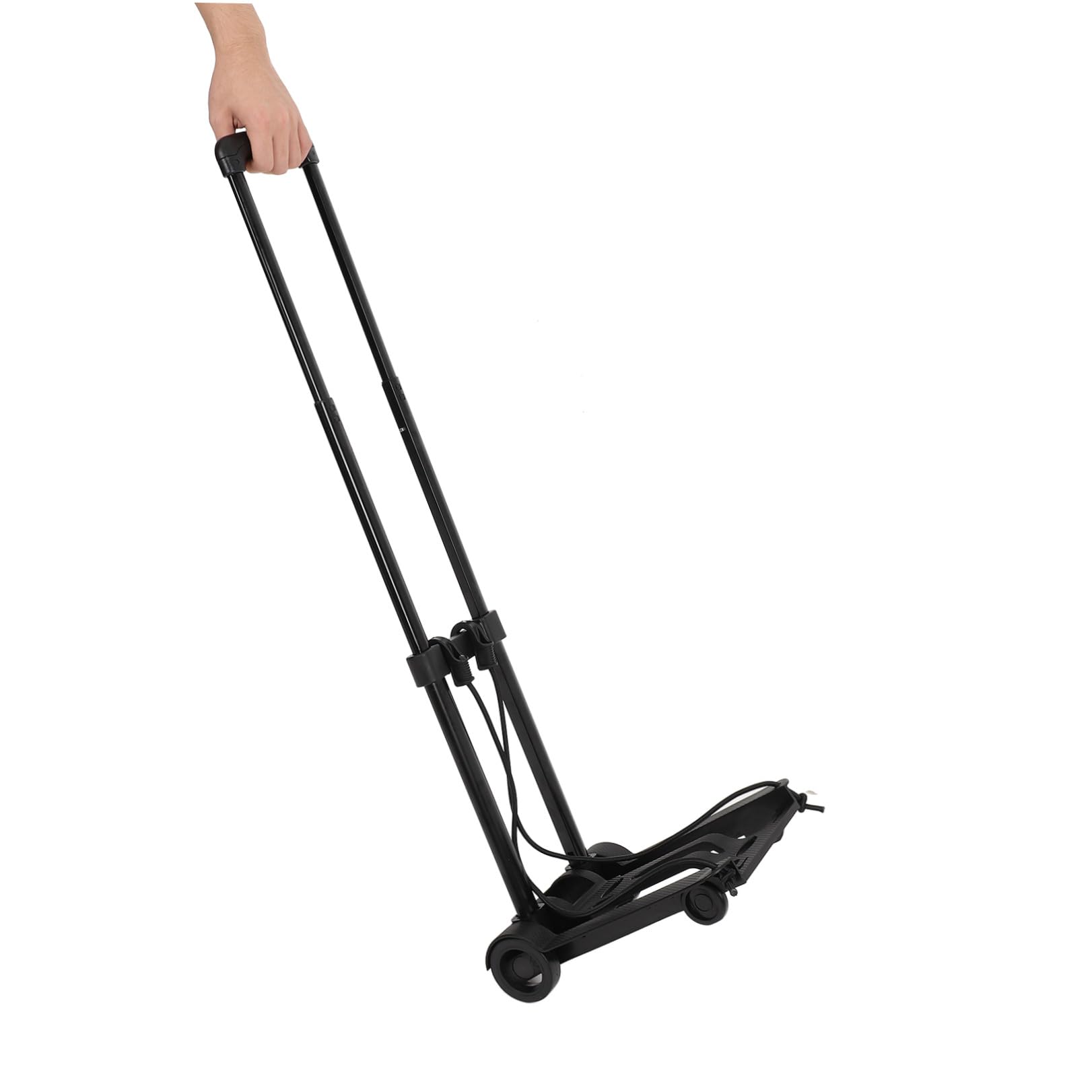 LIOOBO Carrito de Compra Plegable Portátil Ruedas Dobles, Estructura de Hierro y Base de Plástico Resistente, Mini Trolley Utilitario Compacto para Viajes y Transporte Doméstico