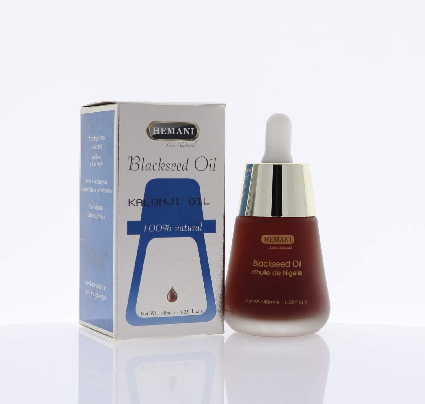 Hemani 100% Natural Cold Pressed Halal Black Seed Oil – 40ml Herbal Oil