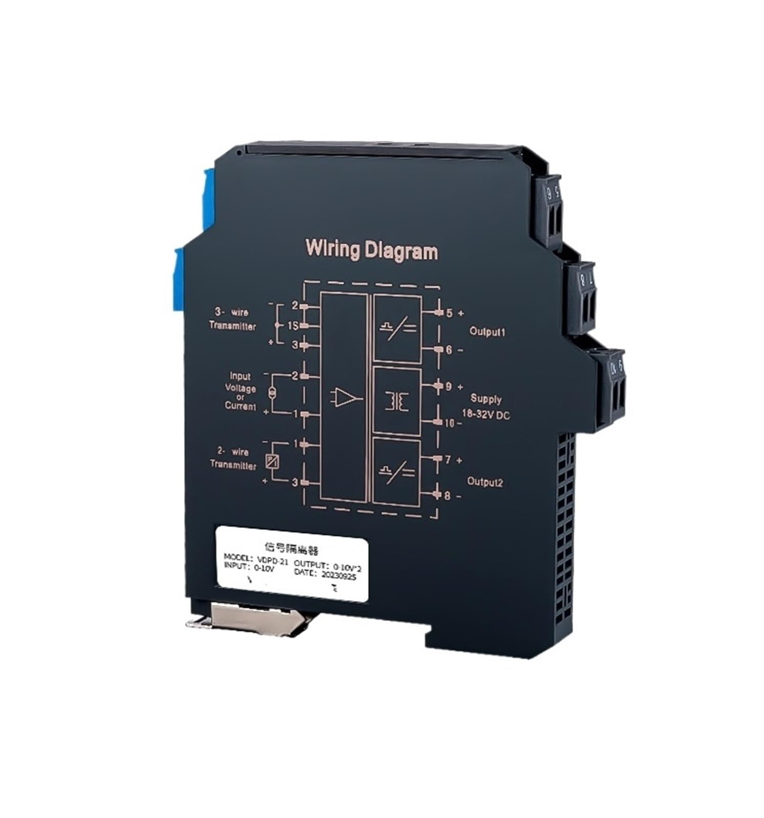 Isolateur de signal CC 4-20 mA module RS485 convertisseur tension 0-10V rail