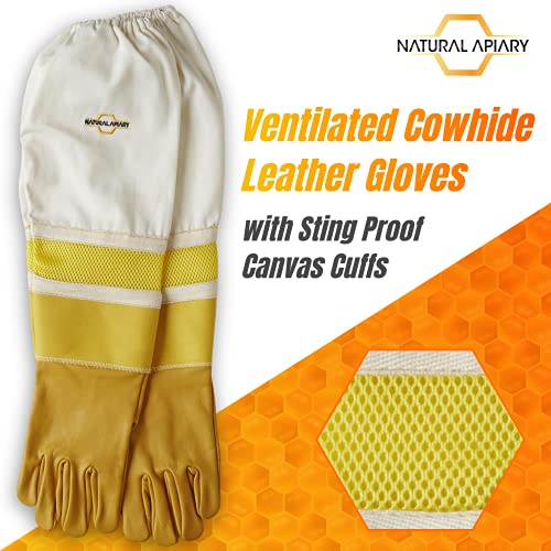 Beekeeping Gloves Sting Proof Cuffs Extra Long Thick Sleeves