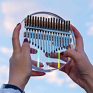 BIENKA 1 Ensemble Arc-en-Ciel Kalimba 17 Touches Rond Pouce Piano Transparent Clair Kalimba Pouce Piano Acrylique… – Image 4