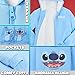 Disney Stitch Hoodie for Girls Teens, 6-14 Years, Fleece Sweatshirt Sherpa Hooded Jacket Zip Up Hoodie, for Girls (13-14 Years, Blue Stitch)