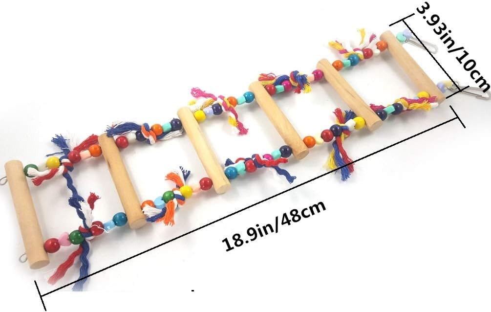 Litewood Wooden Bird Climbing Ladder Bridge Parrot Climbing Bite Toy Parakeet Swing for Cockatiel Conure Parakeet Macaw African Grey Cage Perch Training Tool : Pet Supplies