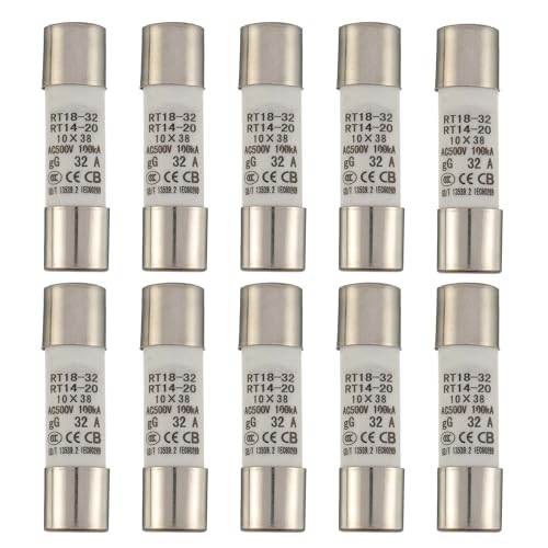 Sigandg 32a 500v Fusible De Tubo Cerámico Rt18-32 10x38mm Fusibles Cilíndricos De Alta Tensión Paquete De 10