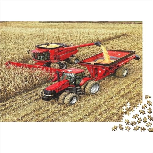 Tractor de Cosecha Campo Agrícola Puzzle de 1000 Piezas Papel para Adultos Escena de Otoño Juego de Puzzle Toda la Familia Relajación Decoración Regalo 38x26cm/1000pcs