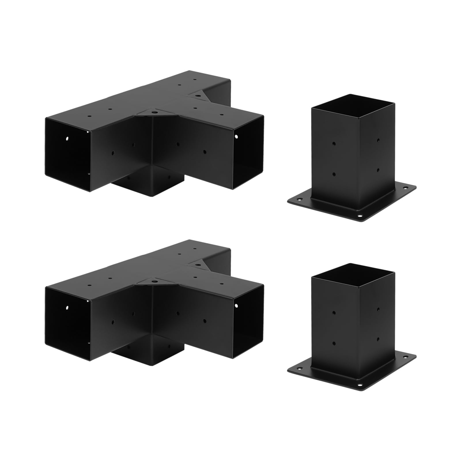 2 soportes para postes de 4 vías, soporte de esquina, juego de soporte de madera, conector de viga, herrajes de madera, soporte de esquina
