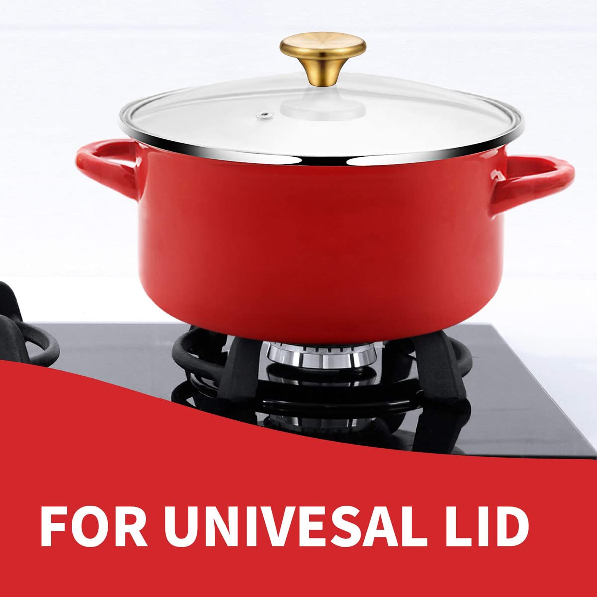 4 Pomelli Per Forno Olandese In Acciaio Inox Dorato - Compatibili Con Le Creuset, Aldi, Lodge