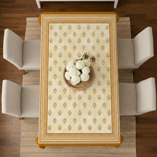 Image of STITCHNEST 'Tavola Luxe Series' Dining Table Cover 54x78 Inches | 4 Seater - 6 Seater Rectangular Dining Table Cover | Premium Fabric, Washable & Colour Fast