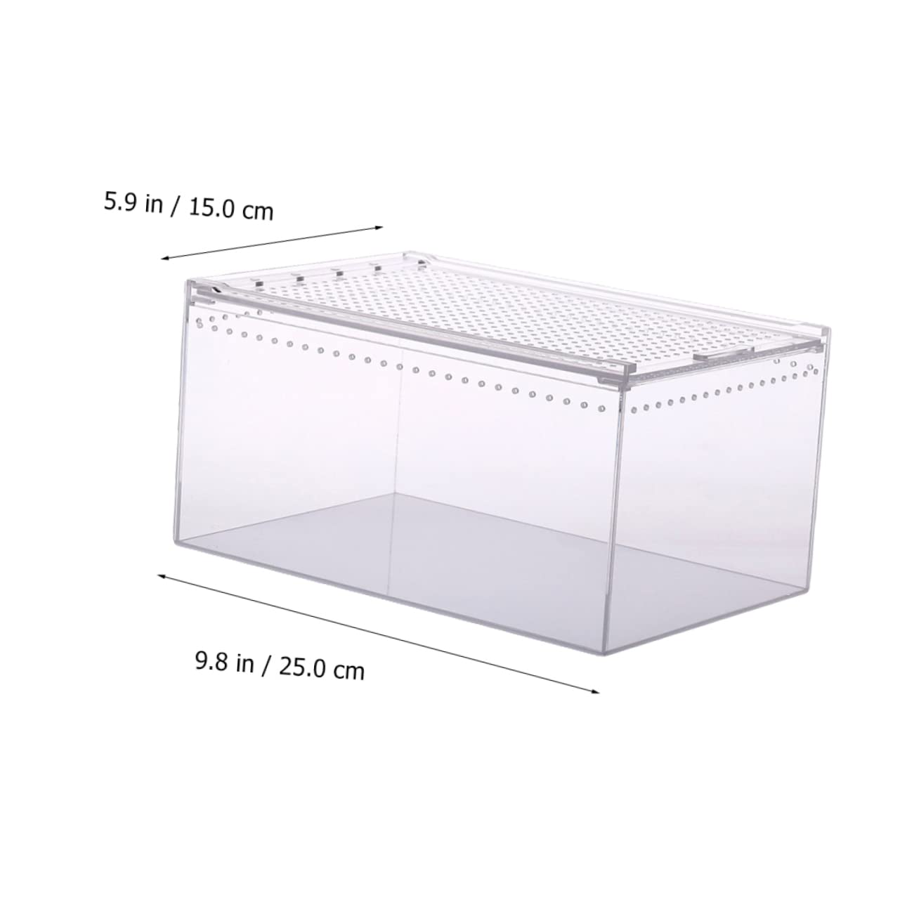 Caja de Cría de Reptiles de Acrílico Transparente a Prueba de Fugas | Montaje Integrado, Tapa con Cierre Antiescape, Alimentación Agua Fácil, para Serpientes Jóvenes y Anfibios Pequeños