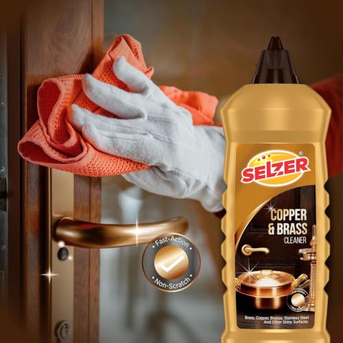 Image of Selzer Copper, Bronze & Brass Cleaner 250 ml Each | Pack of 3 | Zero Abrasives & Zero Scratches | Plant Based Cleaner for Copper, Brass, Bronze, Cookware, Idols & Diyas