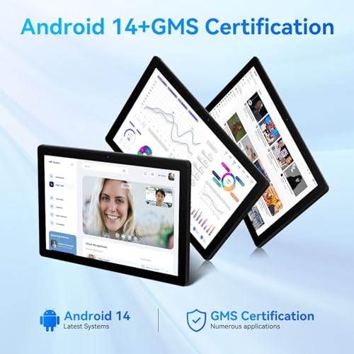 Tablet 10 Zoll, Android Tablet, Octa-Core, 16GB RAM 128GB ROM 1TB TF, 1280x800 IPS, 5G WiFi 6, Bluetooth 5.0, 5000mAh, 5MP+8MP, Widevine L1 Game Tablet PC Pad, Schwarz – Bild 3