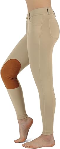 Beroy Montura a Caballo -Pantalones para Mujer Ecuestre-Calzones - Mallas de Entrenamiento Ecuestre para Damas de Asiento Completo con Bolsillos de