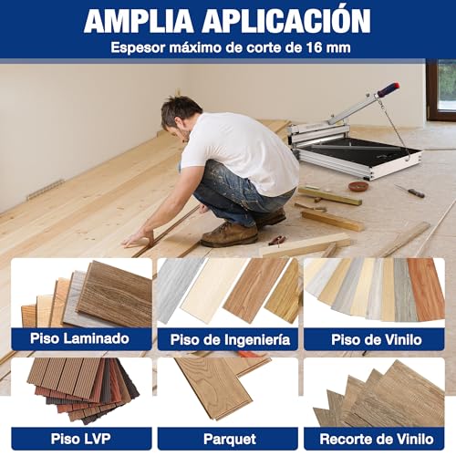 Miniatura 4 de Workpro Cortador De Suelo Profesional De 340 Mm, Guillotina Para Madera, Laminado, Vinilo, Piso De Ingeniería, Moqueta, Revestimiento, Lvp, Parquet Y Más.