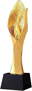 Trophy Creative Leaf Trophy Golden Leaf Resin Trophy Competition Championship Trophy Honor Trophy (Color : Gold, Size : 8 * 8 * 29cm) Trophy
