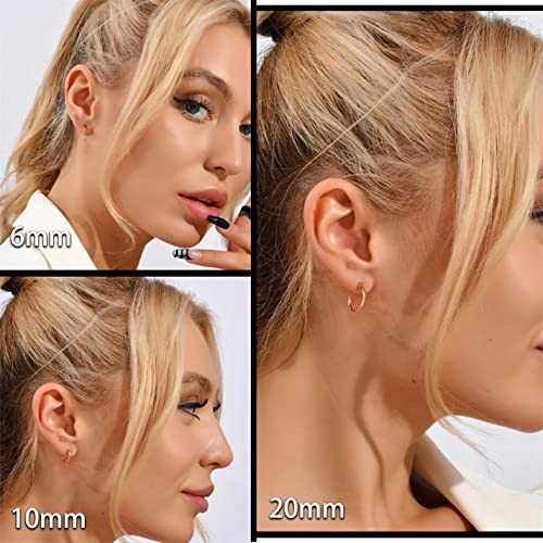 Minimalist Hoops for Women - 14K Gold Open Huggie Hoop Earrings, Hypoallergenic Tiny Hoops in Gold and Silver (Set of 1-5 Pairs)2