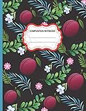  Composition Notebook: Cute Victoria Plum and Leaves College Ruled Composition Notebook for Writing Notes... for Girls, Kids, School, Students and ... Plum Composition Notebook For Girls And Boys