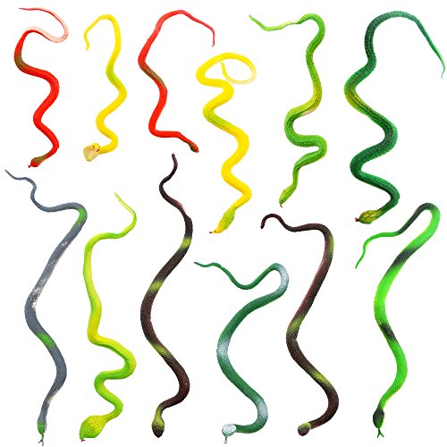 Neworkg 14 inch, Toy Rubber Snake, Rubber Snake, Snake Toys, Snake Toy, Rubber Snakes, Rubber Snakes for Garden, Kids, Party Favors and More,12 Count Toy Snake,Rubber Toys,Rubber Snakes for Garden
