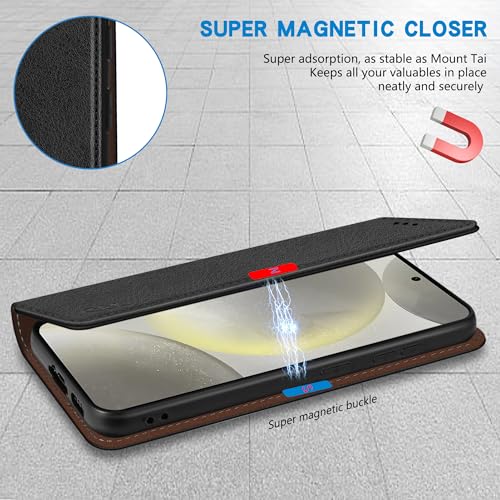 Image of ZZXX for Galaxy S23 FE Wallet Case Strong Magnetic 6.4 inch,Black