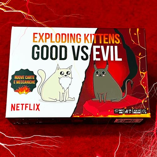 Asmodee - Exploding Kittens - Good vs Evil, Spielkarten mit explosiven Katzen und Neuer Kampf zwischen Gut und Böse, Brettspiel, 7+ Jahre… – Ansicht 3
