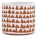 Stone & Beam Modern Ceramic Triangle Decor Planter Pot, 5 Inch, White and Terra Cotta