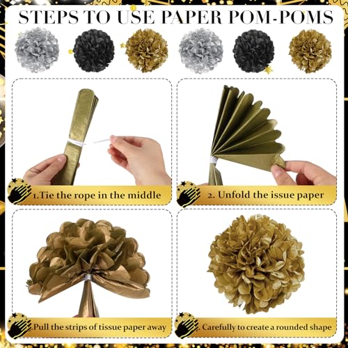 Image of We Appreciate You Party Decorations Black Gold Thank You for All You Do Banner Honeycomb Centerpieces Hanging Swirls for Office Employee Staff Appreciation Gift Pastor Teacher Party Veterans Day Decor