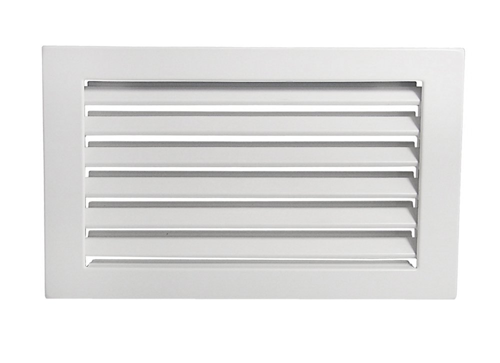 Kaltluftgitter KG 2515 W – Weißes Lüftungsgitter 250x150 Mm Mit Einbaurahmen, Stahlblech