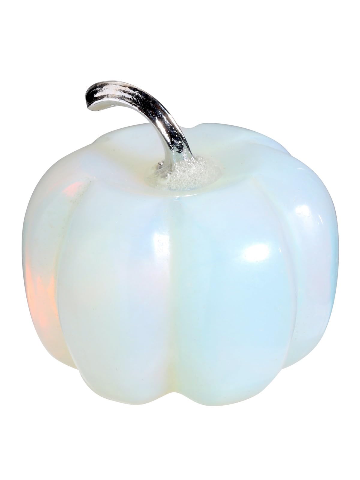 CrystalTears Opalite Crystal Pumpkin Figurine Mini Carved Gemstone Pumpkin Decorative Ornament Statue for Fall Harvest Thanksgiving Halloween Tabletop Home Decor Pumpkins Paperweight Gifts 1.2”