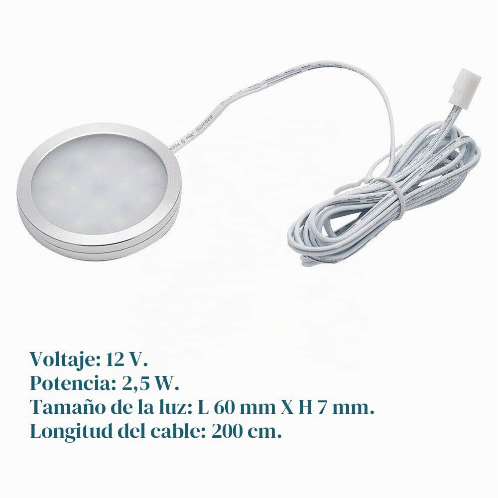 Luces interiores, 12pcs/set 12V Cargador de luz de punto LED interior para autocaravana caravana, con atenuador, cargador de coche 5521,para Camper Van Caravana Barco,blanco natural