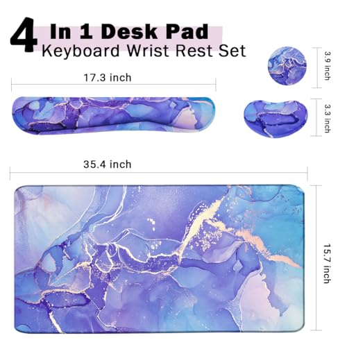 Image of WB WEIRDBEAST 4-in-1 Large Mouse Pad & Wrist Support Mousepad Set, Extended Desk Pad Waterproof Desk Mat for Home Office & Gaming, Black, Silicone & Memory Foam