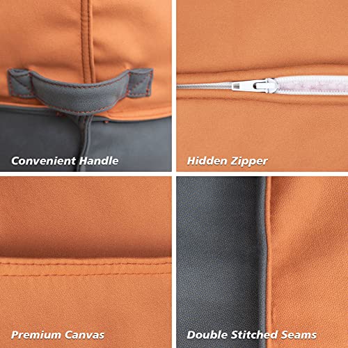 Lapeasy Stuffed Animal Storage Bean Bag Chair Cover For Kids And Parents - Cover Only, Washable Premium Canvas Stuffie Seat (Orange Grey) #TOP3