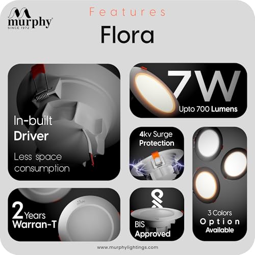 Murphy Flora 7W LED Down Light, Pack of 50, White - Image 4