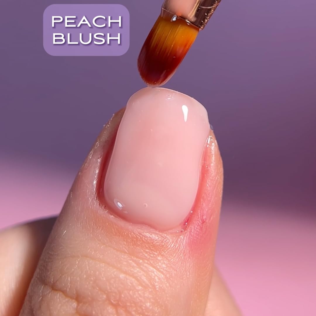 SINCERO Salon Builder Gel in Peach Blush - UV LED Nail Extension and Strengthener for French Manicures - 15ml - Image 3