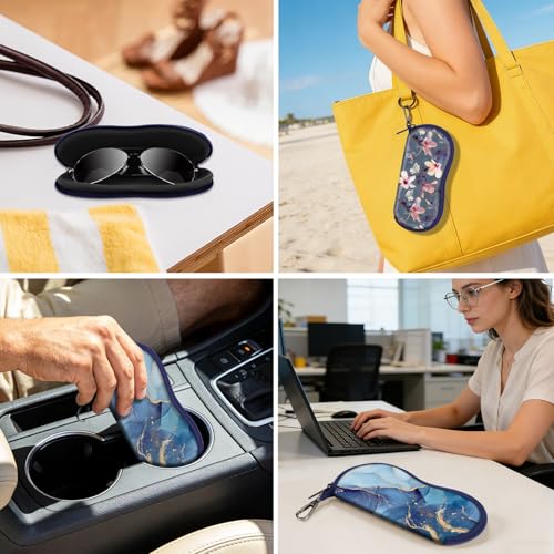 Image of FINTIE Glasses Case with Carabiner, Ultralight Neoprene Sunglasses Pouch