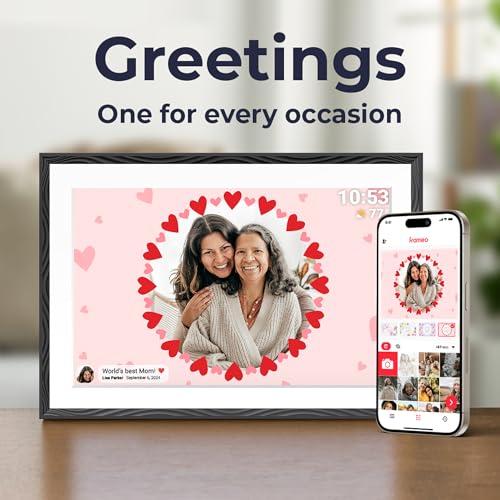 undefined Digital Picture Frame, 10.1'' Frameo Digital Frame Wifi, 32GB Memory, 1280*800 HD Touch Screen Digital Photo Frame, Wall Mountable, Auto-Rotate, Share Instantly, Wedding, Birthday Gifts for Women, Mom の商品画像 7