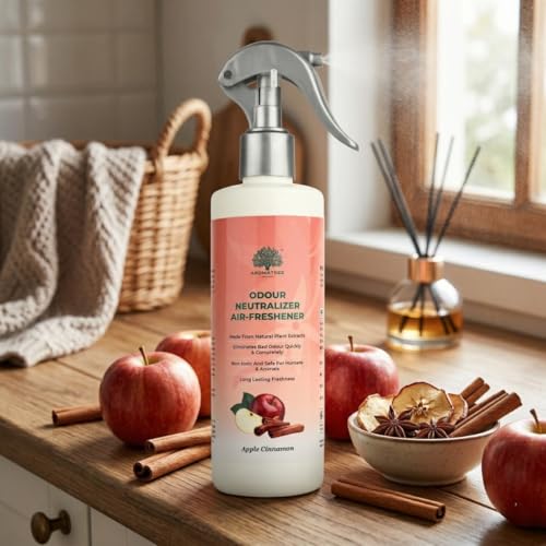 Image of Odour Neutralizer Air Freshener Spray - Apple Cinnamon | Eliminates Bad Smells | Natural Plant-Based, Non-Toxic | Long-Lasting Fragrance for Home, Car & Office
