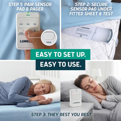 Image of Lunderg Wireless Early Alert Bed Alarm System for Elderly & Fall Prevention