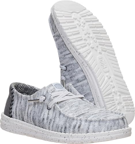 Image of HEYDUDE Women's Wendy Knit Shimmer Slip On Loafers | Lightweight Knit Shoes | Easy On Travel Ready