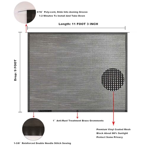 Image of RV Awning Mesh Sun Shade Screen for Motorhome Camper Trailer Sunshade