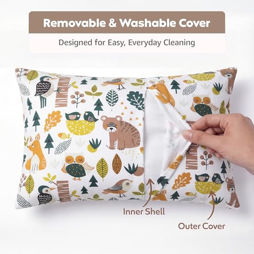 Image of a baby cherry Kids Pillow with 1 Pillowcase- 30x45 cm Perfect Toddler Pillow for Sleeping |Little Baby Pillow for Boys & Girls (2Yr to 6 Yr)
