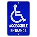 NMC TM149J ACCESSIBLE ENTRANCE Sign - 12in. x 18in. Aluminum Handicapped Parking Sign with Graphic, White on Blue Base