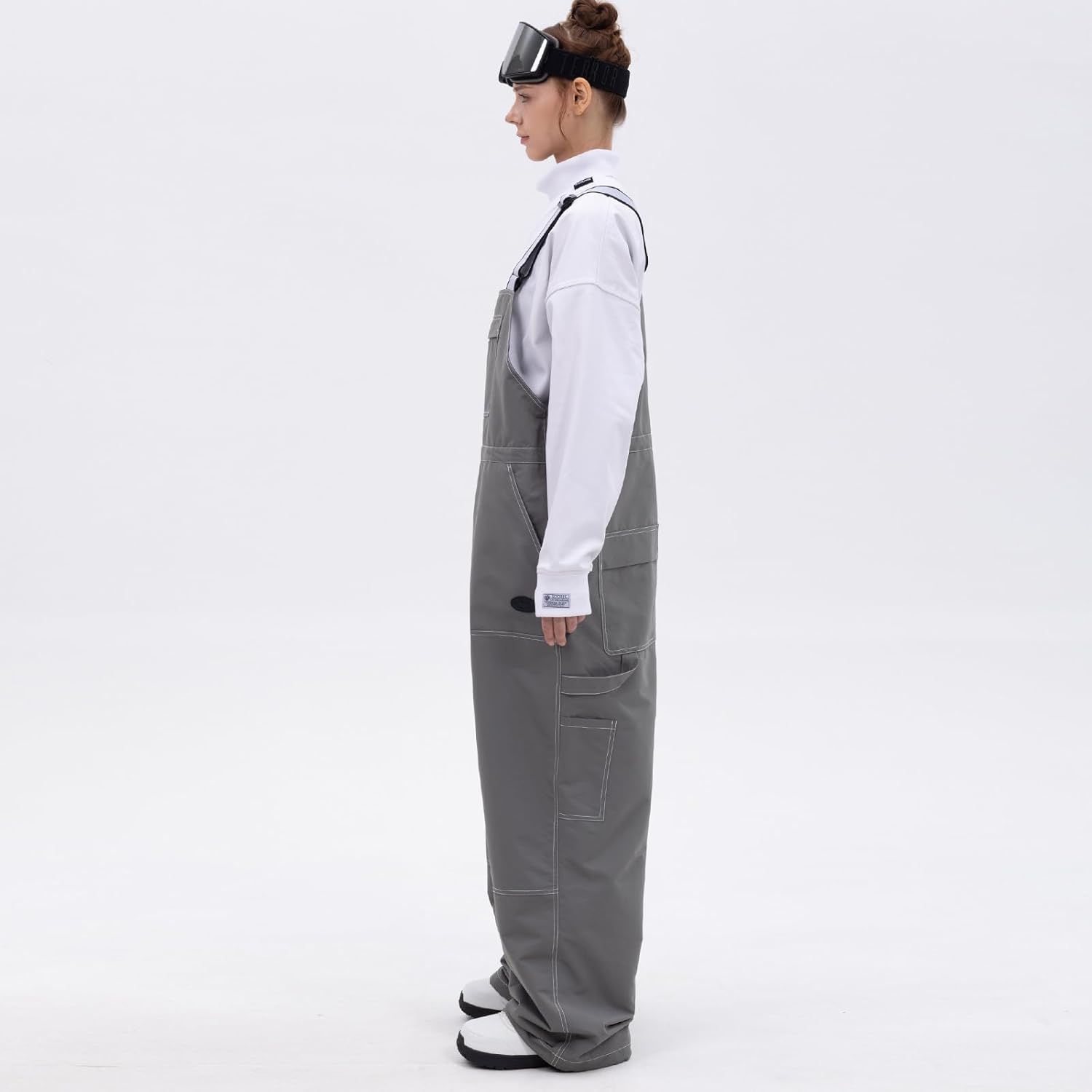 SNOWVERB Baggy Snow Bib Pants Waterproof Ski Bib Overalls Adjustable Snowboard Bibs Winter Snowsports Men Women
