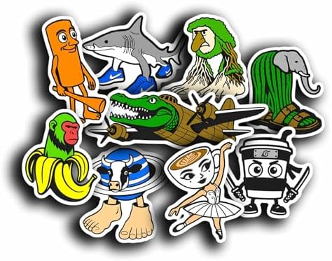 Italian Brainrot Sticker Pack – 9 Meme Stickers | Aesthetic Vinyl Decals – Tralalero Tralala, Bombardiro Crocodilo, Ballerina Cappuccina, Cappuccino Assassino, Chimpanzini Bananini (2-3" in Size) image 2
