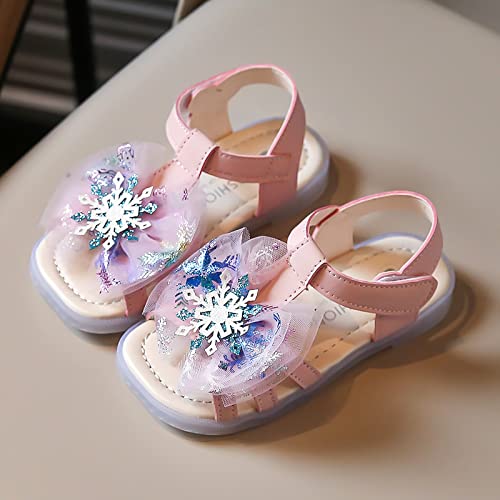 Summer Sandals Kids Girls Bow Flip Flops Rhinestone Children Fashion Slippers Kids Snowflake Sandals Baby Girl Newborn (Red, 18-24 Months)2