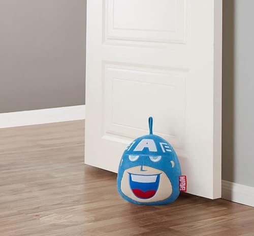 Tope de puerta del Capitán América  Producto oficial de Marvel  Con forma de cabeza de huevo totalmente funcional para el hogar  Almohada de peluche disponible en Yaxa Peru