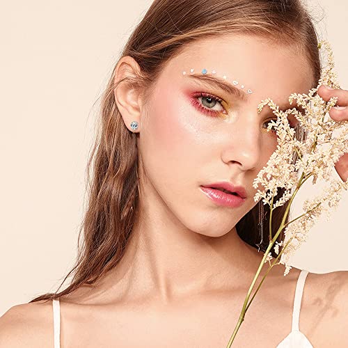 Smilest Oval Cut Moissanite Stud Earrings For Women, 4 Carat D Color Vvs1 Clarity Lab Created Diamond Moissanite Earrings 18K Rose Gold Plated S925 Sterling Silver 4-Prong Moissanite Earrings Studs #TOP2