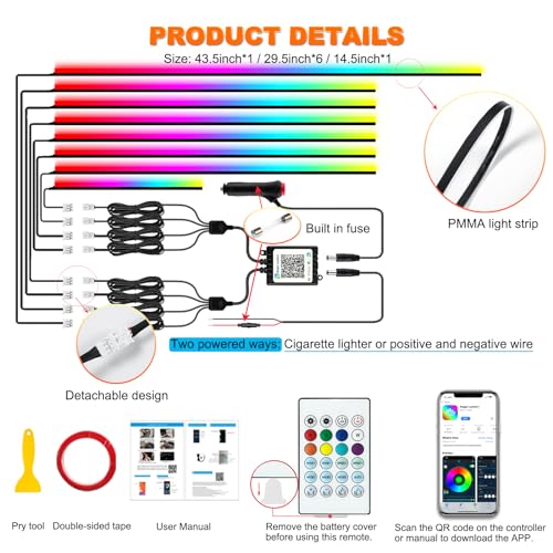 Jushope Acrylic LED Lights 8 in 1