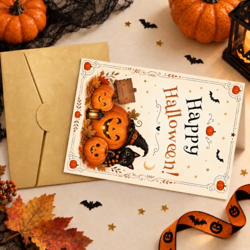 YoourLinee Halloween Cards and Envelope — Warm Halloween Wishes Inside - image 5